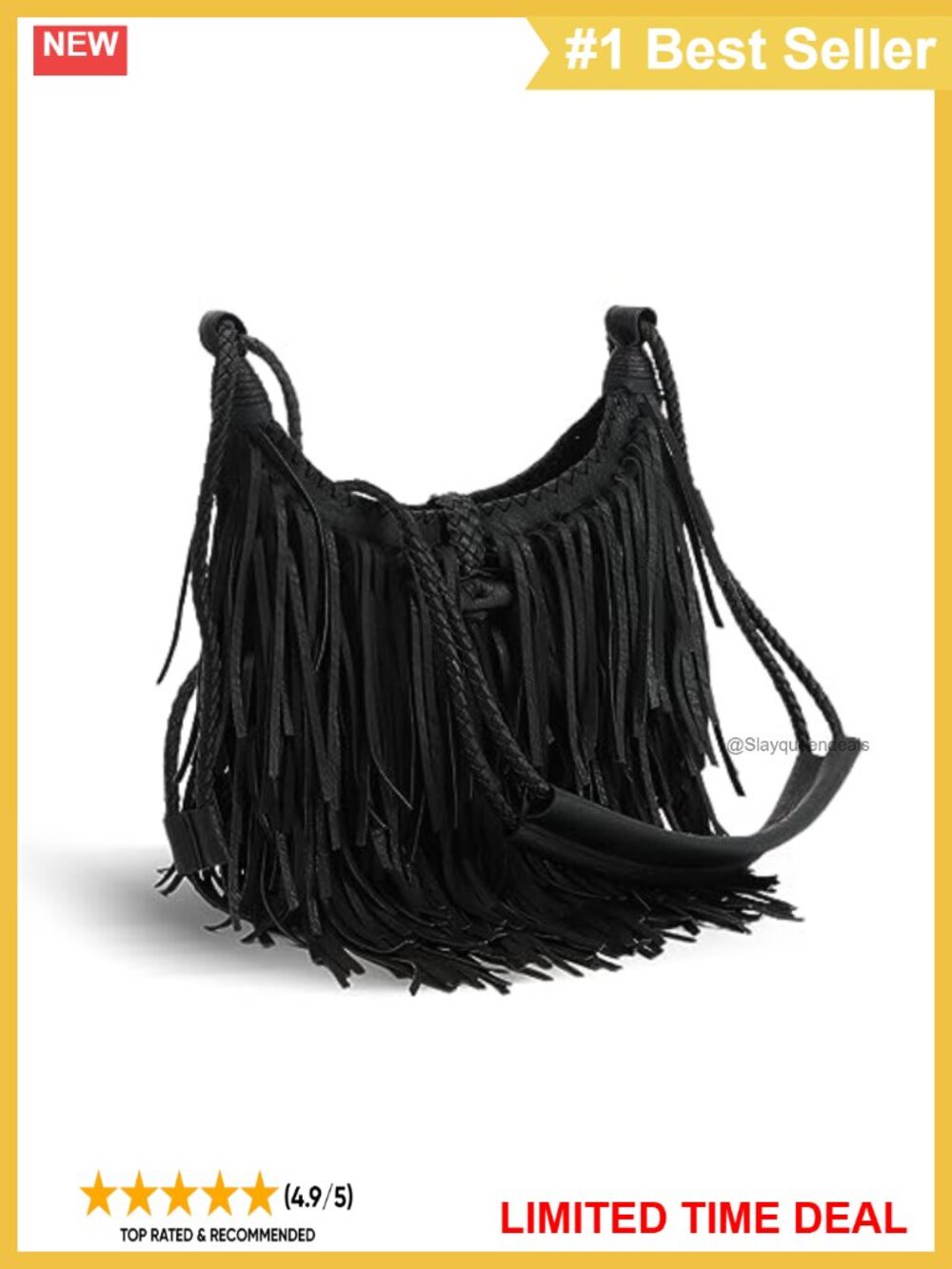 Fringe Hobo Bag Vegan Faux Suede Tassel Crossbody Purse